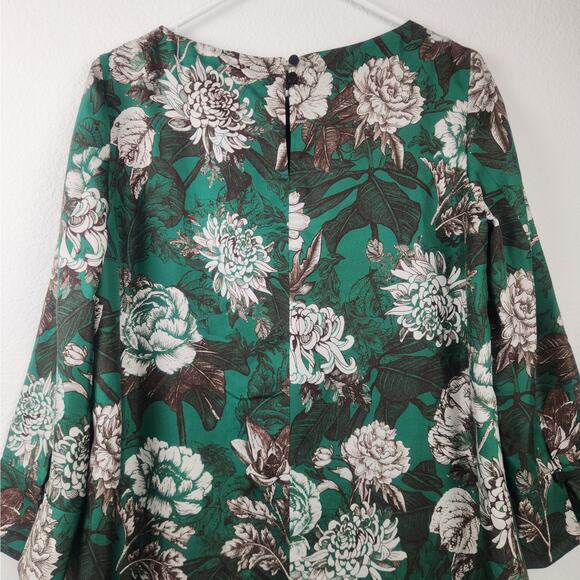 Windsor. Silk Green Dress Size 36 US Size 6 From Germany NWT 3/4 Sleeve Knee - Picture 5 of 10
